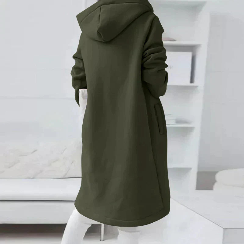 GR | Long hooded jacket with zipper