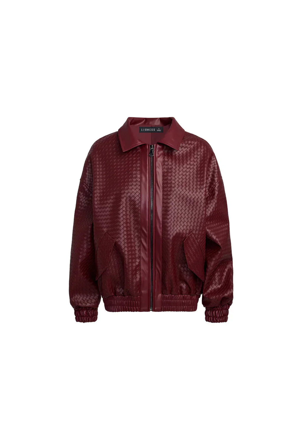 GR | Woven Faux Leather Bomber Jacket