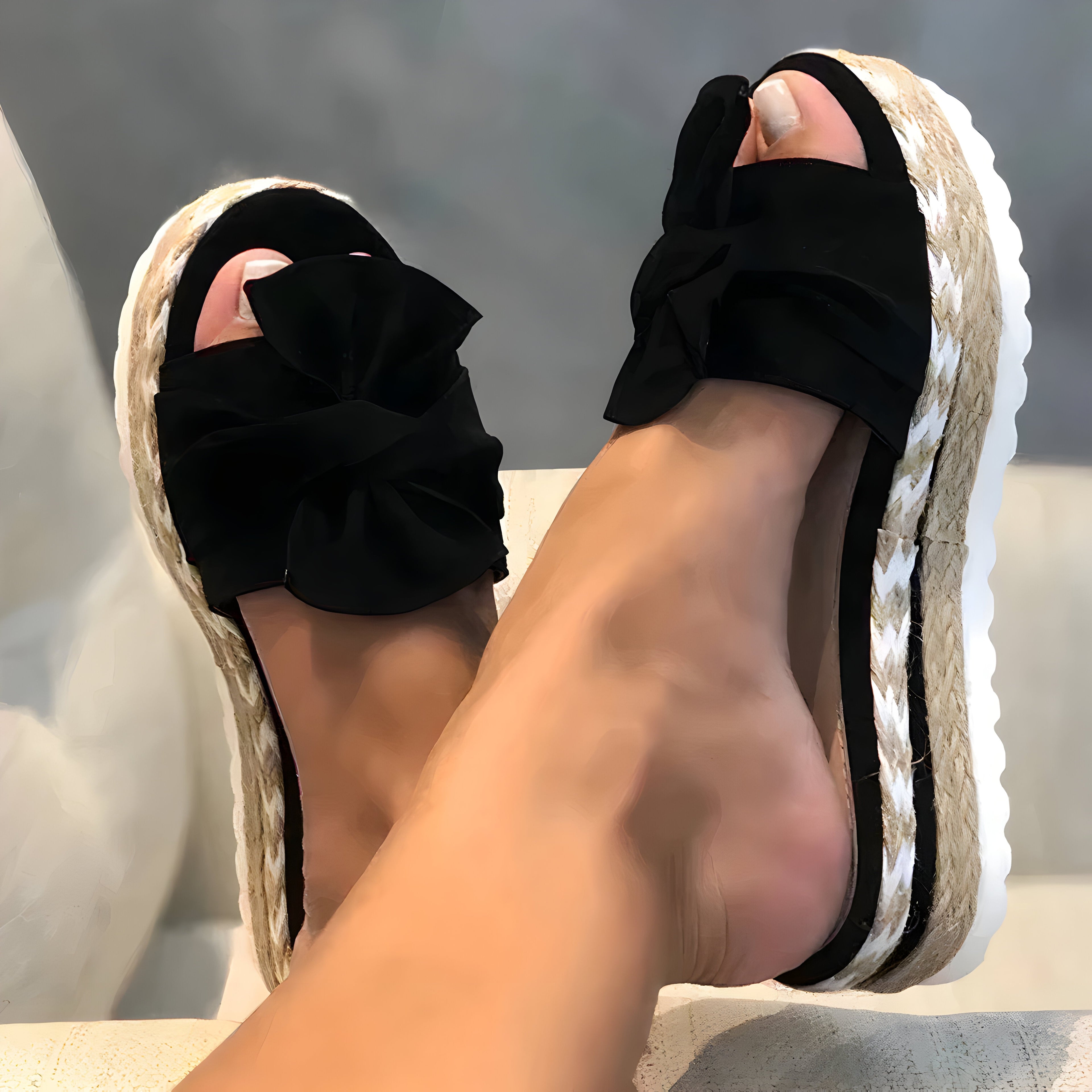 GR | Women's sandals with hair curlers