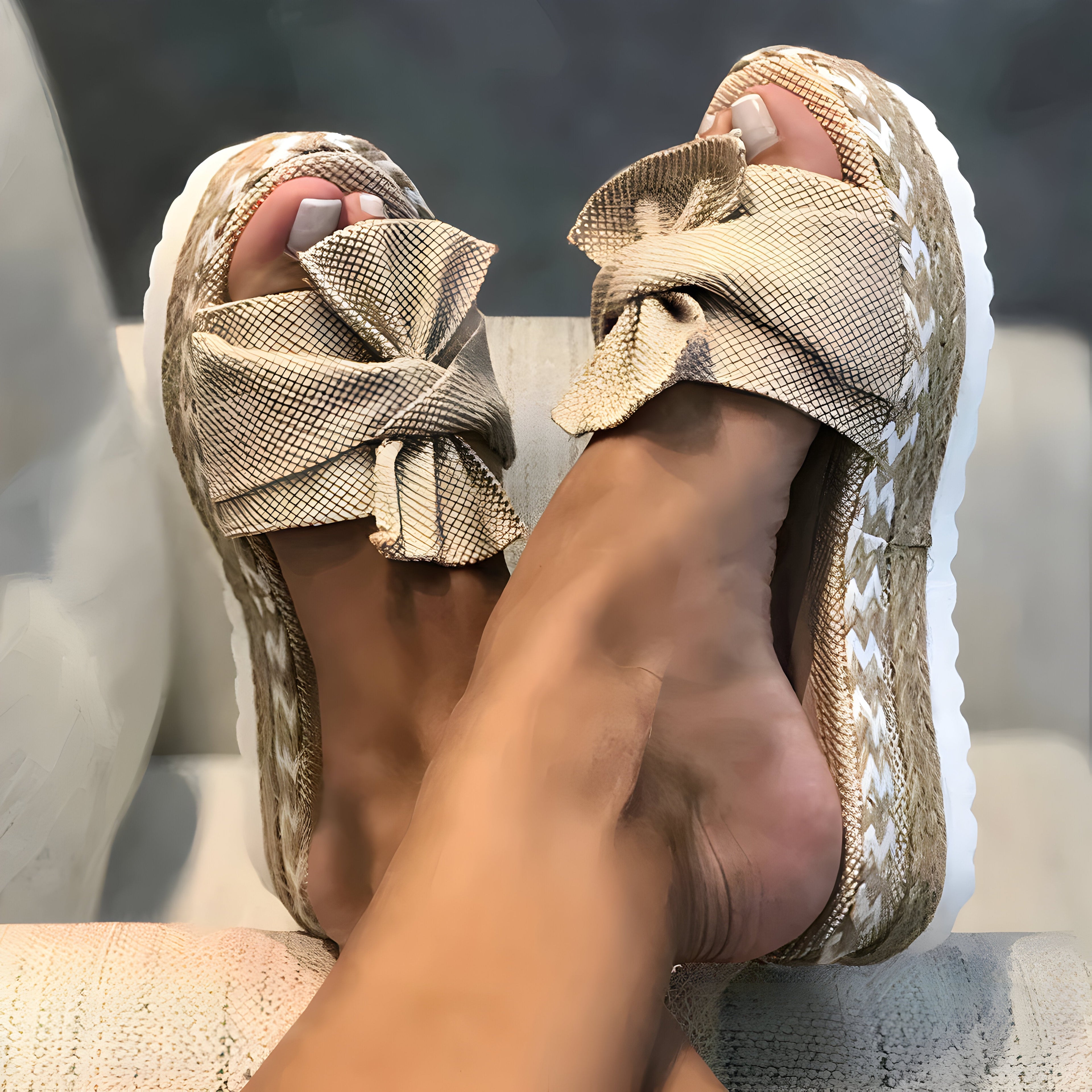 GR | Women's sandals with hair curlers