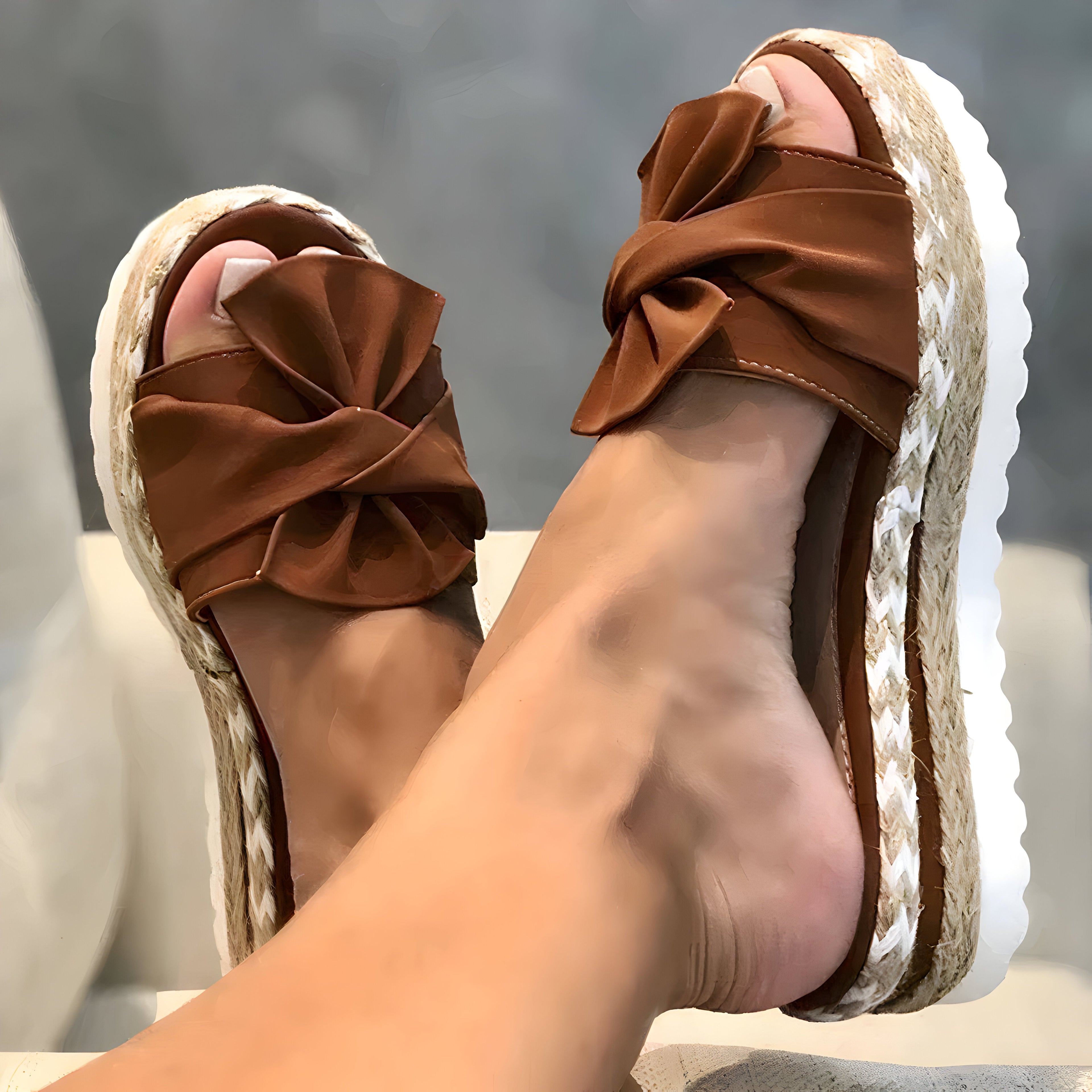 GR | Women's sandals with hair curlers