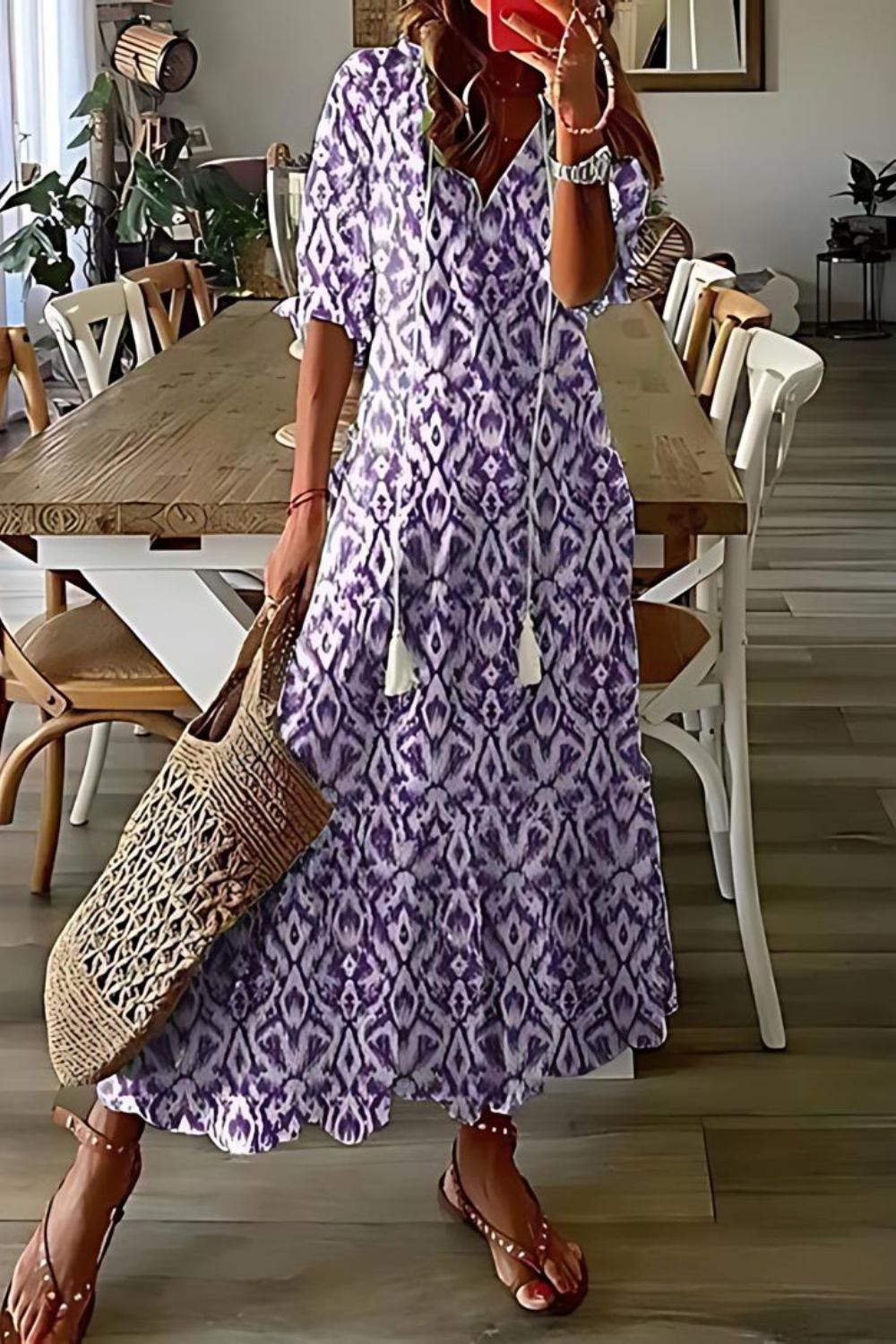 GR | Lange, Elegante Blumen Kleid