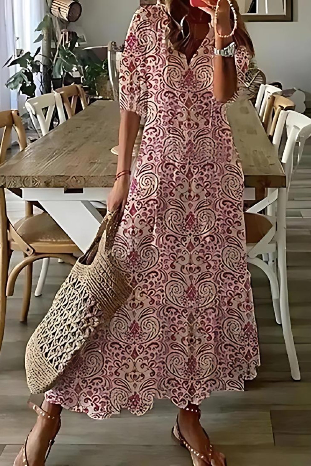 GR | Lange, Elegante Blumen Kleid