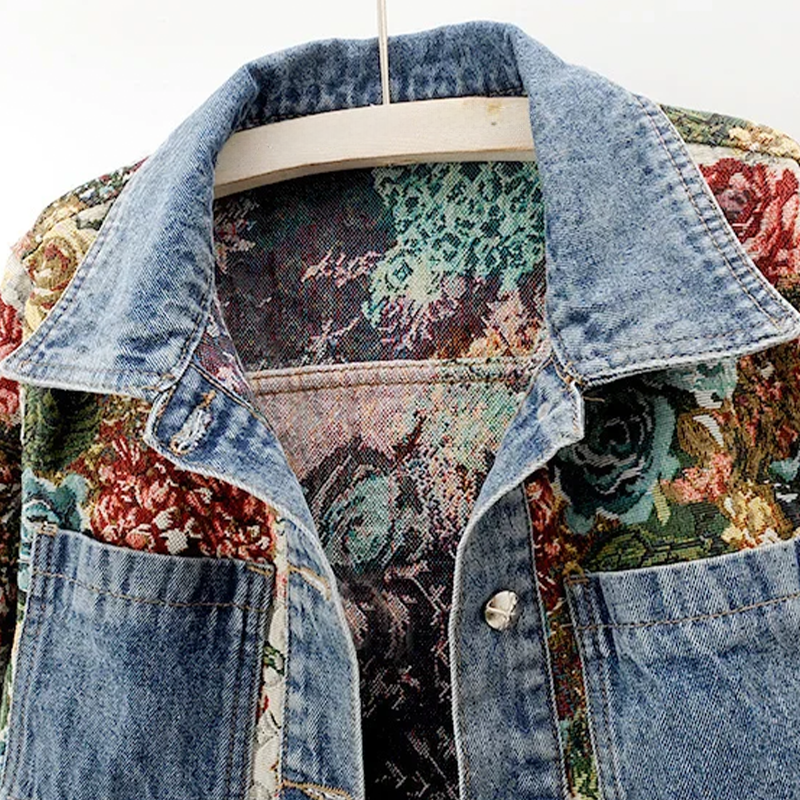 GR | Jeansjacke mit Blumen