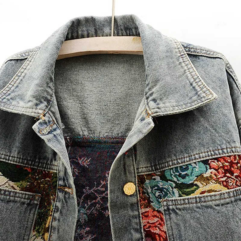 GR | Jeansjacke mit Blumen