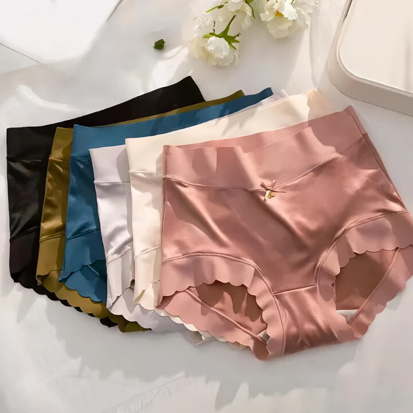 GR | Delicate Seamless Silk Satin Underwear for Women