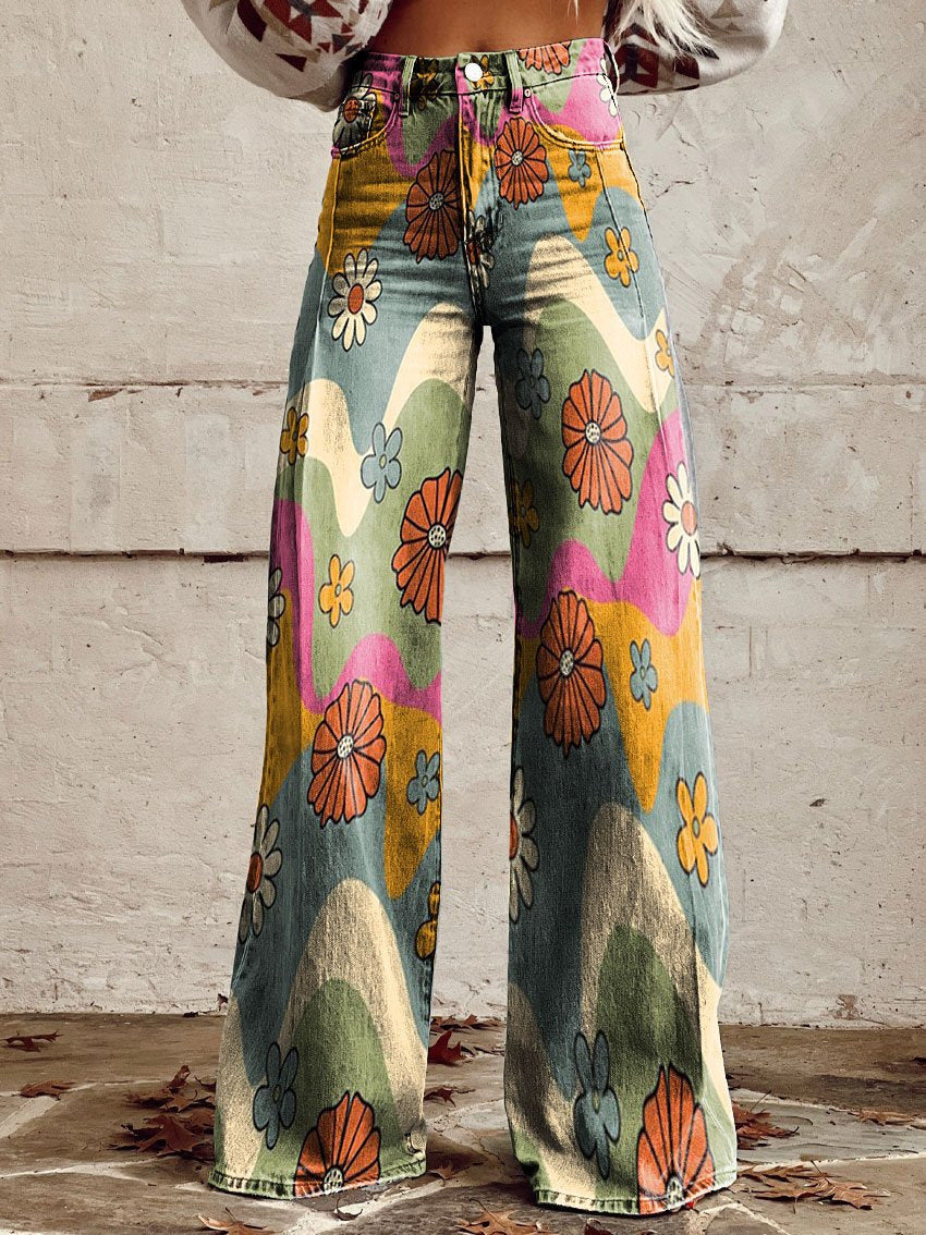 GR  | Stylische Jeans mit Blumenmuster