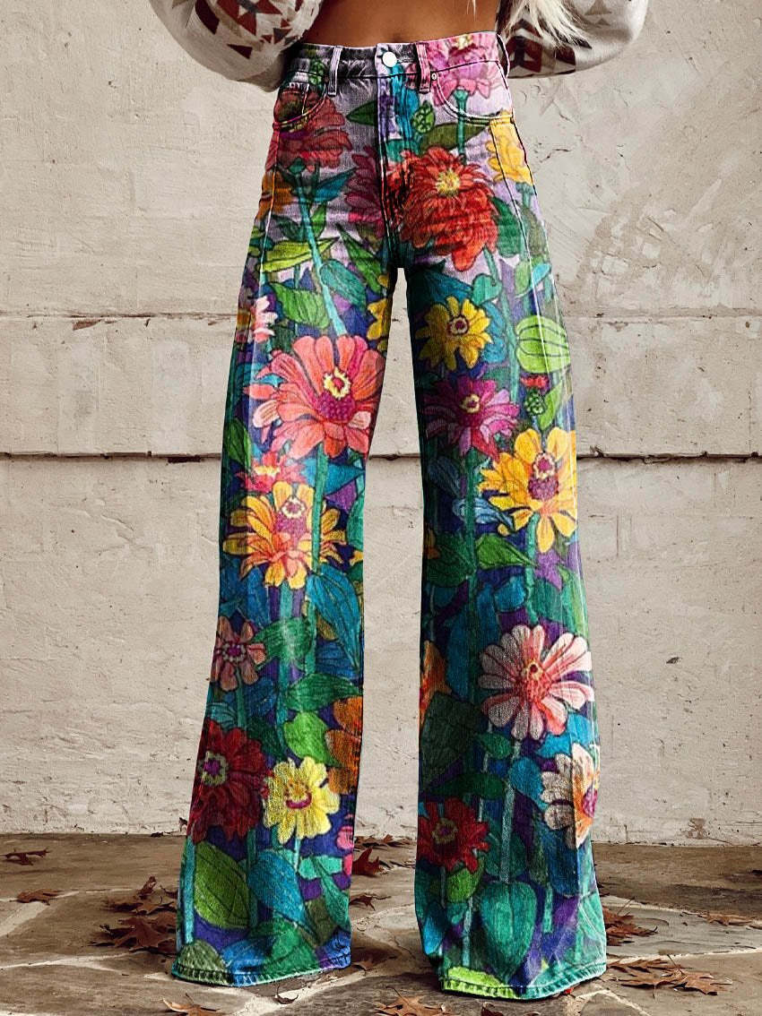 GR  | Stylische Jeans mit Blumenmuster