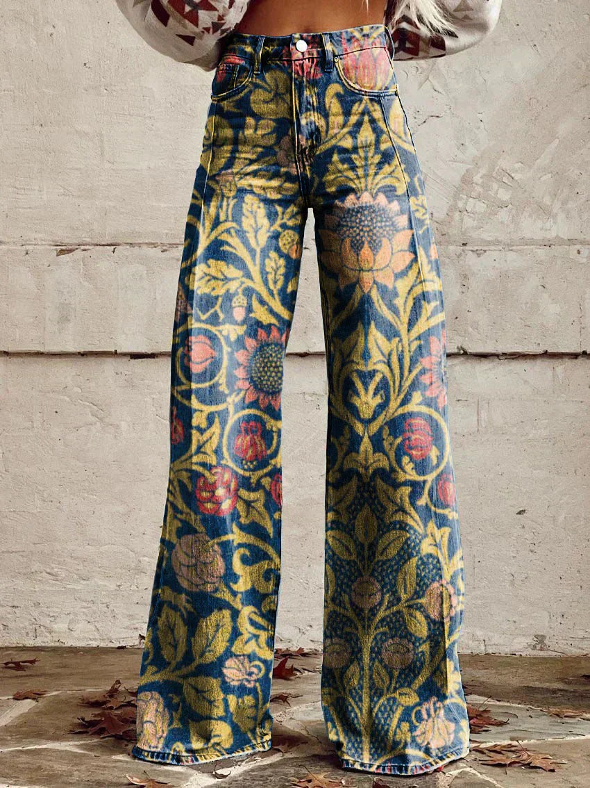 GR  | Stylische Jeans mit Blumenmuster