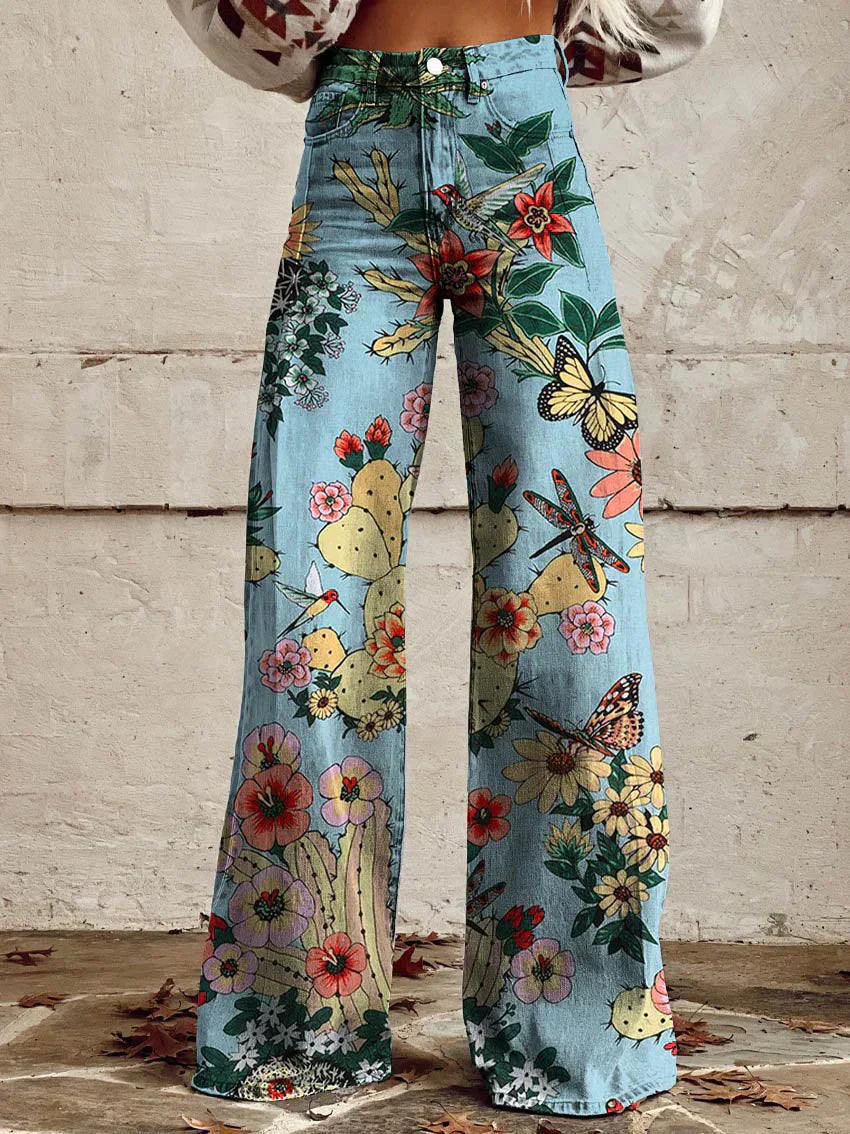 GR  | Stylische Jeans mit Blumenmuster