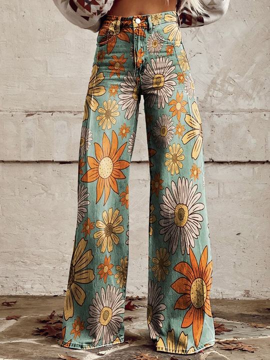 GR  | Stylische Jeans mit Blumenmuster