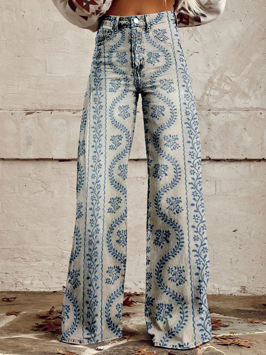 GR  | Stylische Jeans mit Blumenmuster