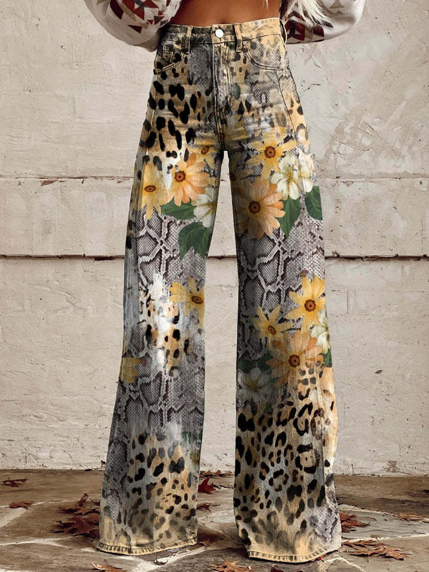 GR  | Stylische Jeans mit Blumenmuster