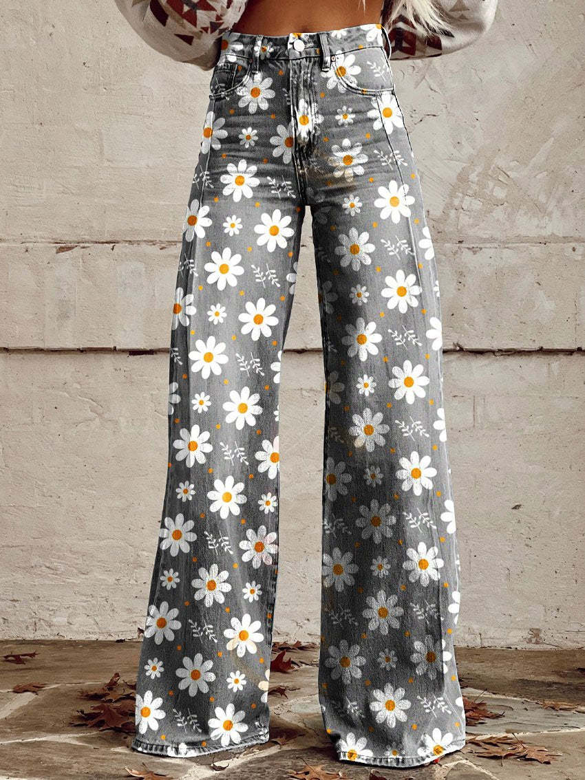 GR  | Stylische Jeans mit Blumenmuster