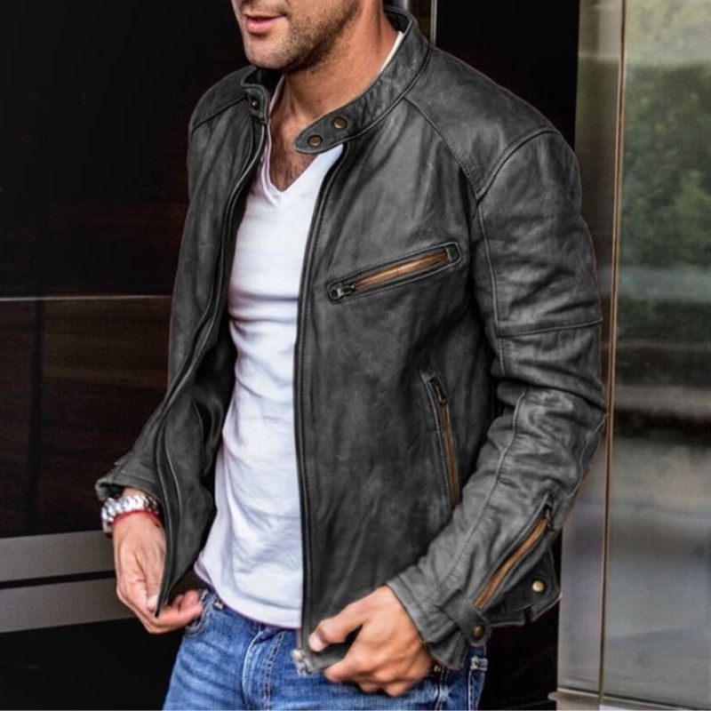 GR | Elegant and weatherproof leather jacket