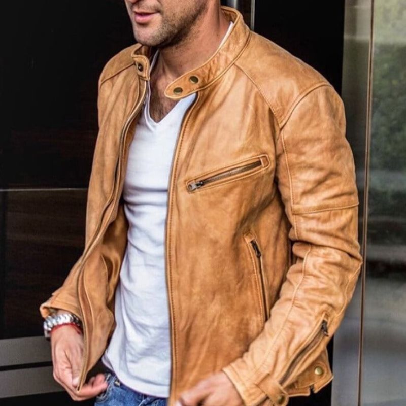 GR | Elegant and weatherproof leather jacket