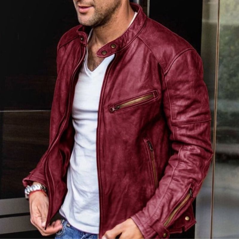 GR | Elegant and weatherproof leather jacket
