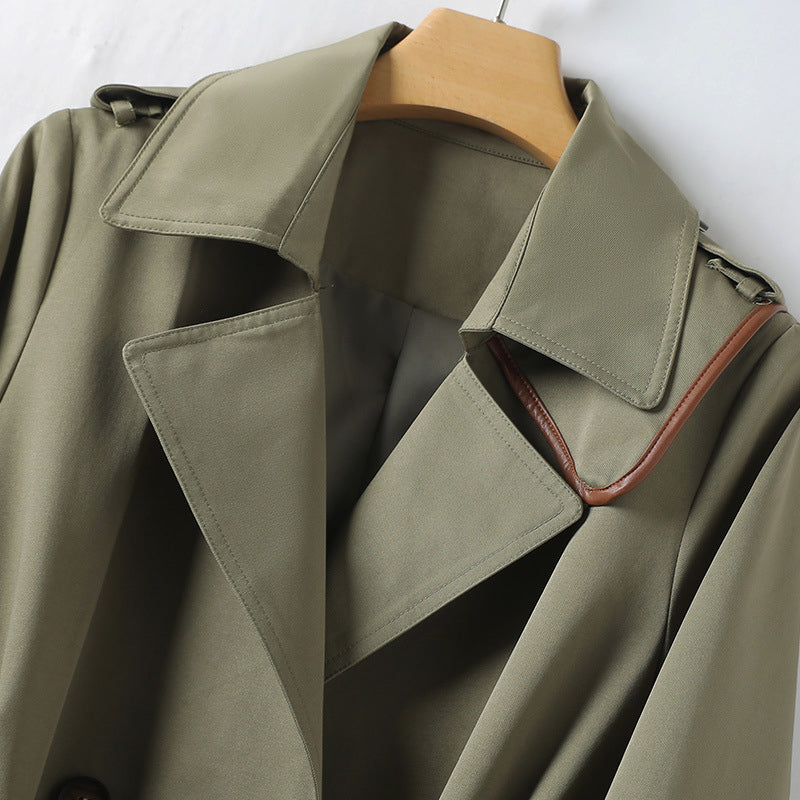GR | Trench coat with lapel and belt for women