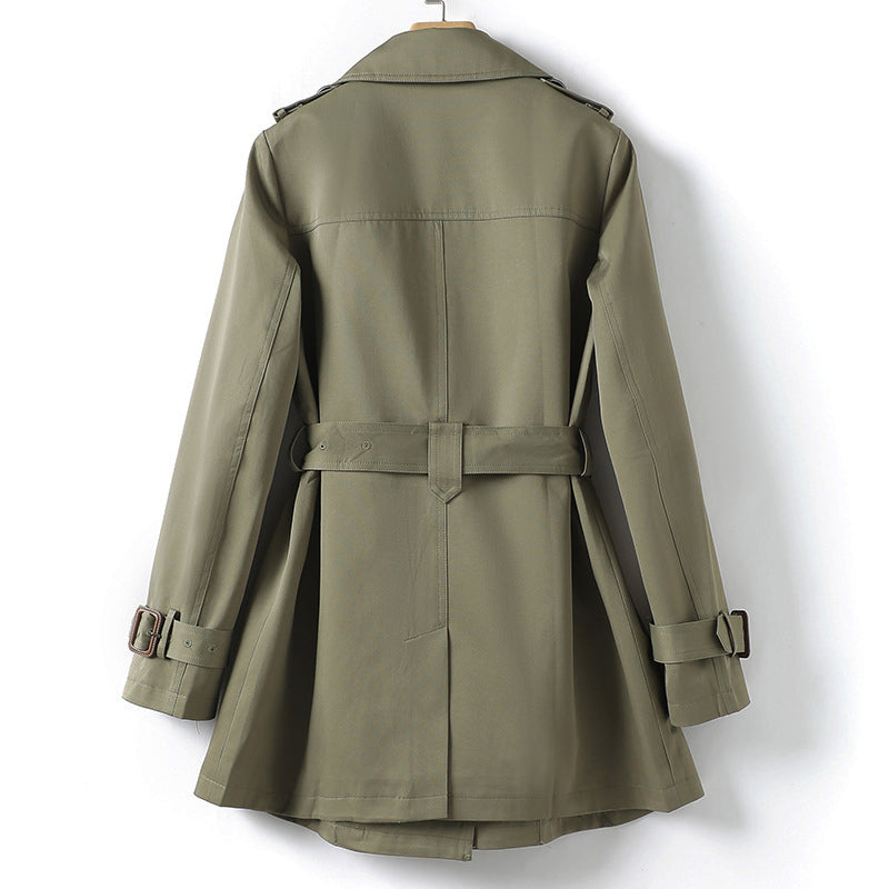 GR | Trench coat with lapel and belt for women