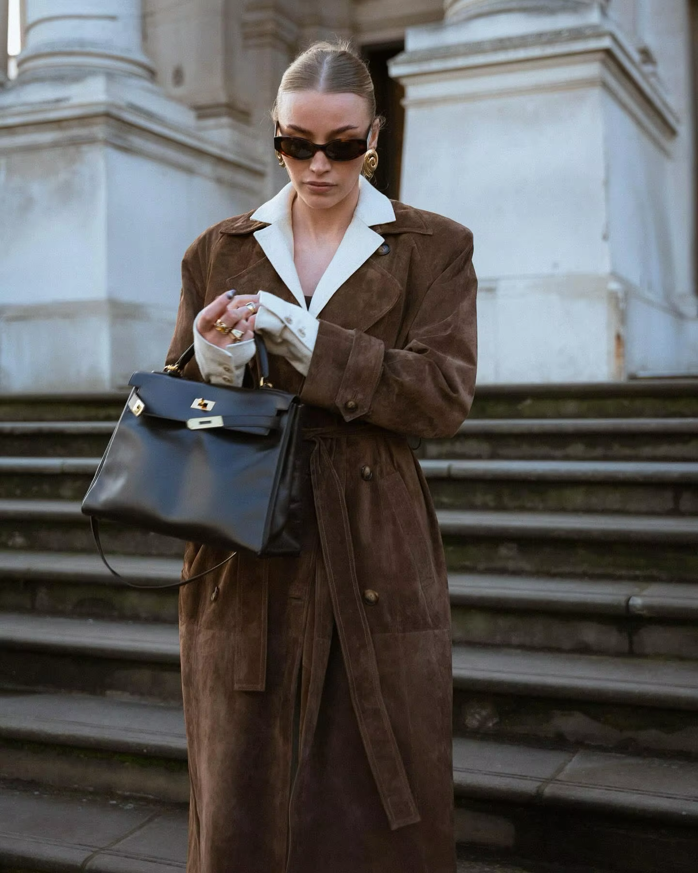 GR | Women's winter coat made of faux suede 