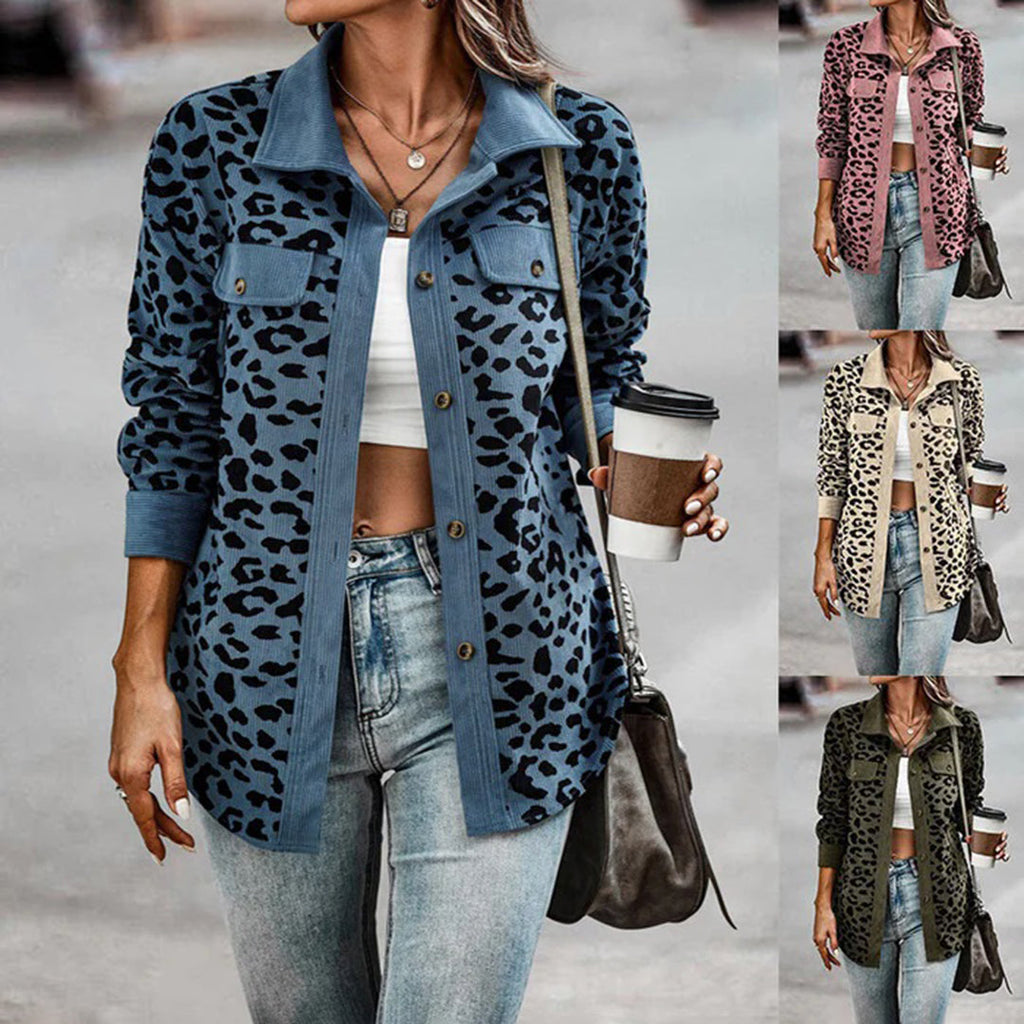 GR | Stylish women's jacket with leopard print
