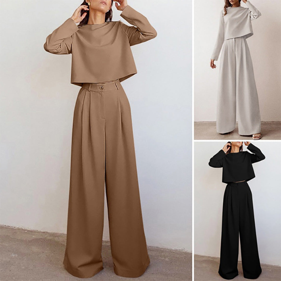 GR | Long-sleeved and wide-leg trousers for women