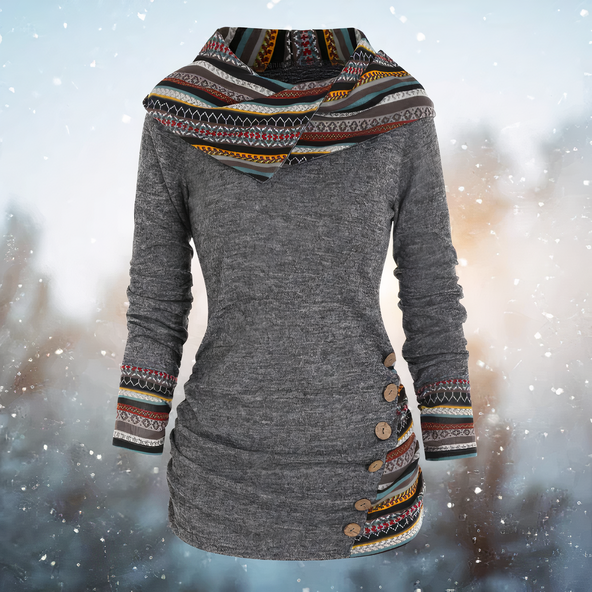 GR | Stilvoller Tribal Hoodie für Damen