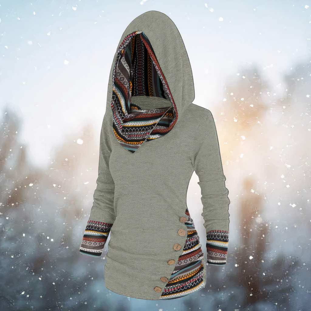 GR - Stylische Tribal-Pullover Mit Kapuze