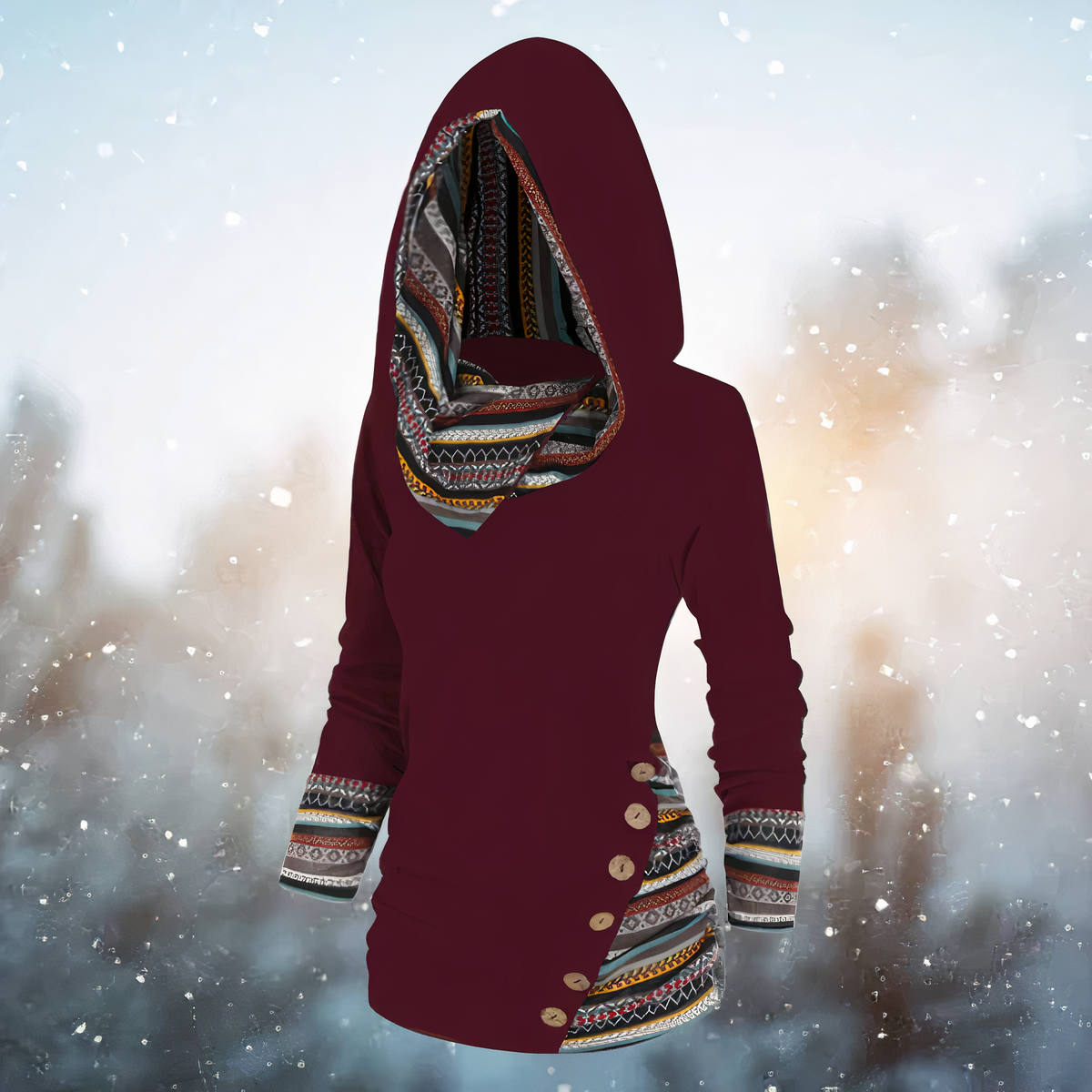 GR | Stilvoller Tribal Hoodie für Damen