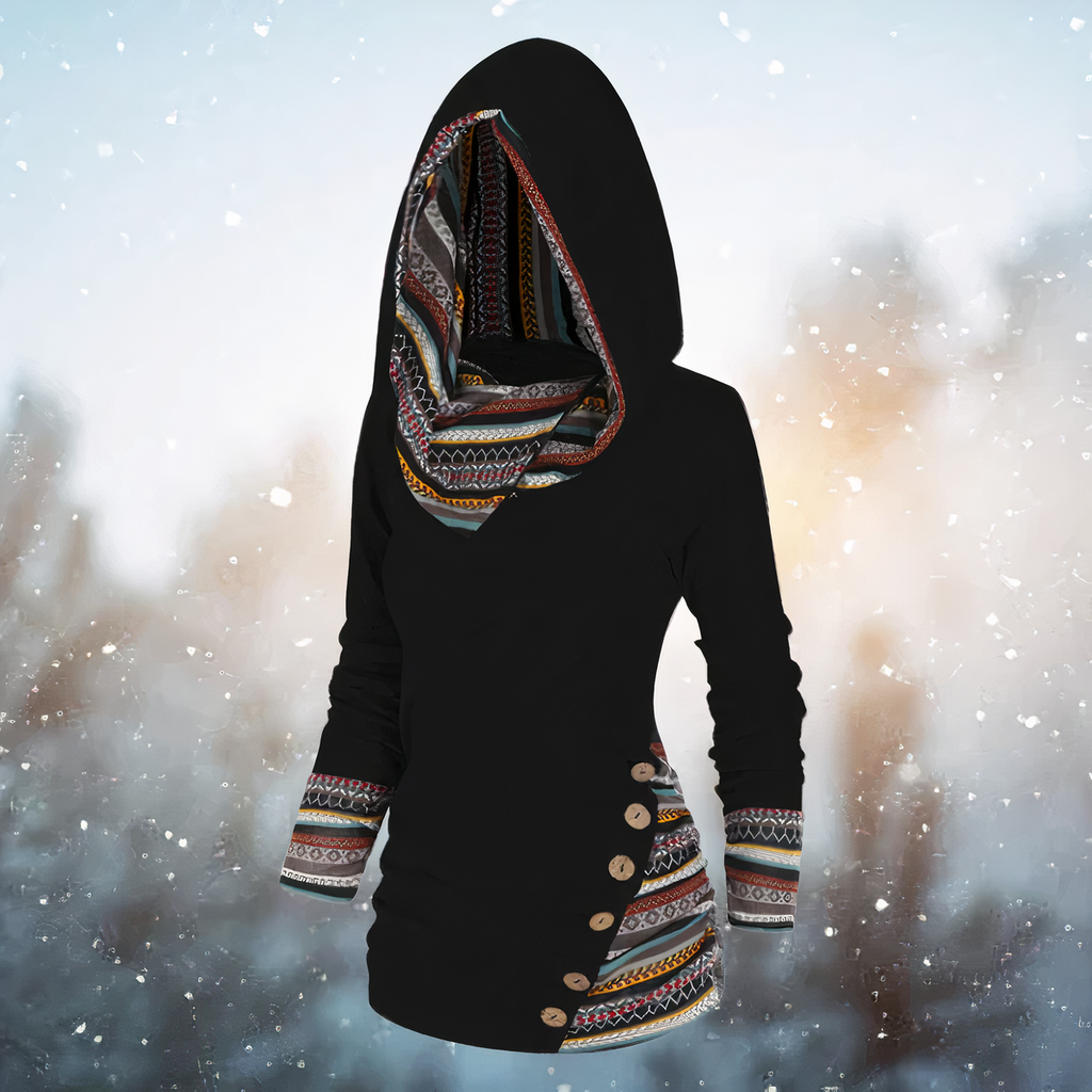 GR - Stylische Tribal-Pullover Mit Kapuze