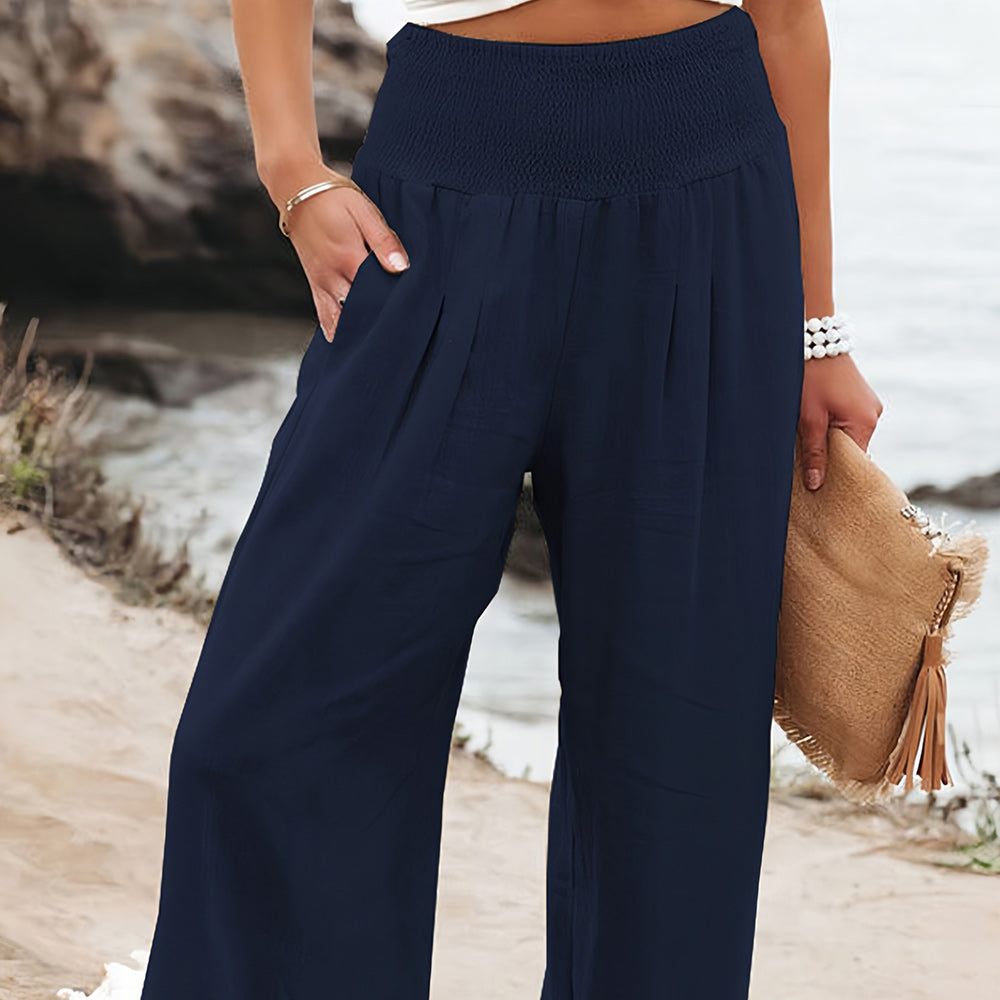 GR | Sommerhose aus Leinen mit elastischem Bund für Damen