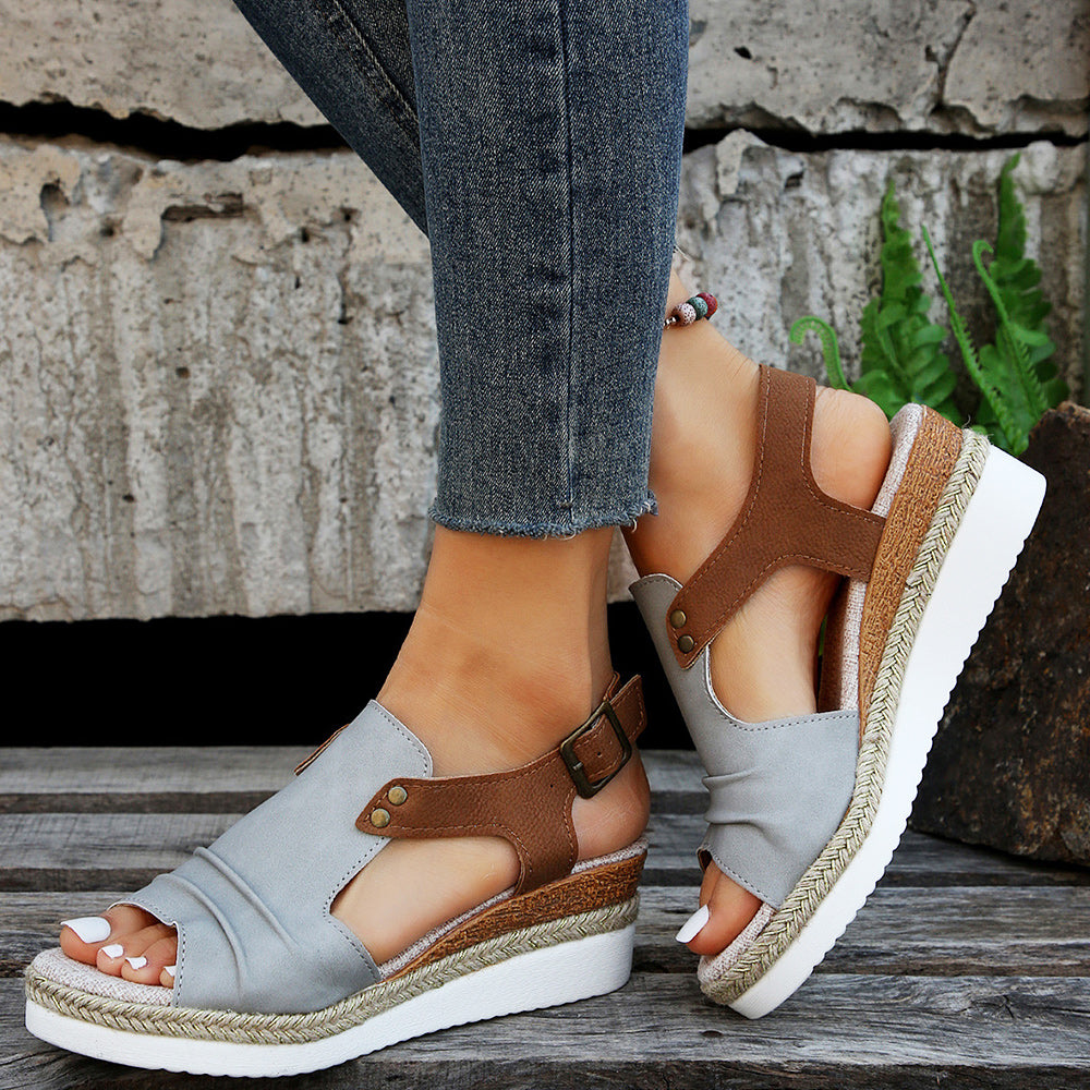 GR | New casual women's sandals with thick soles and fish mouth