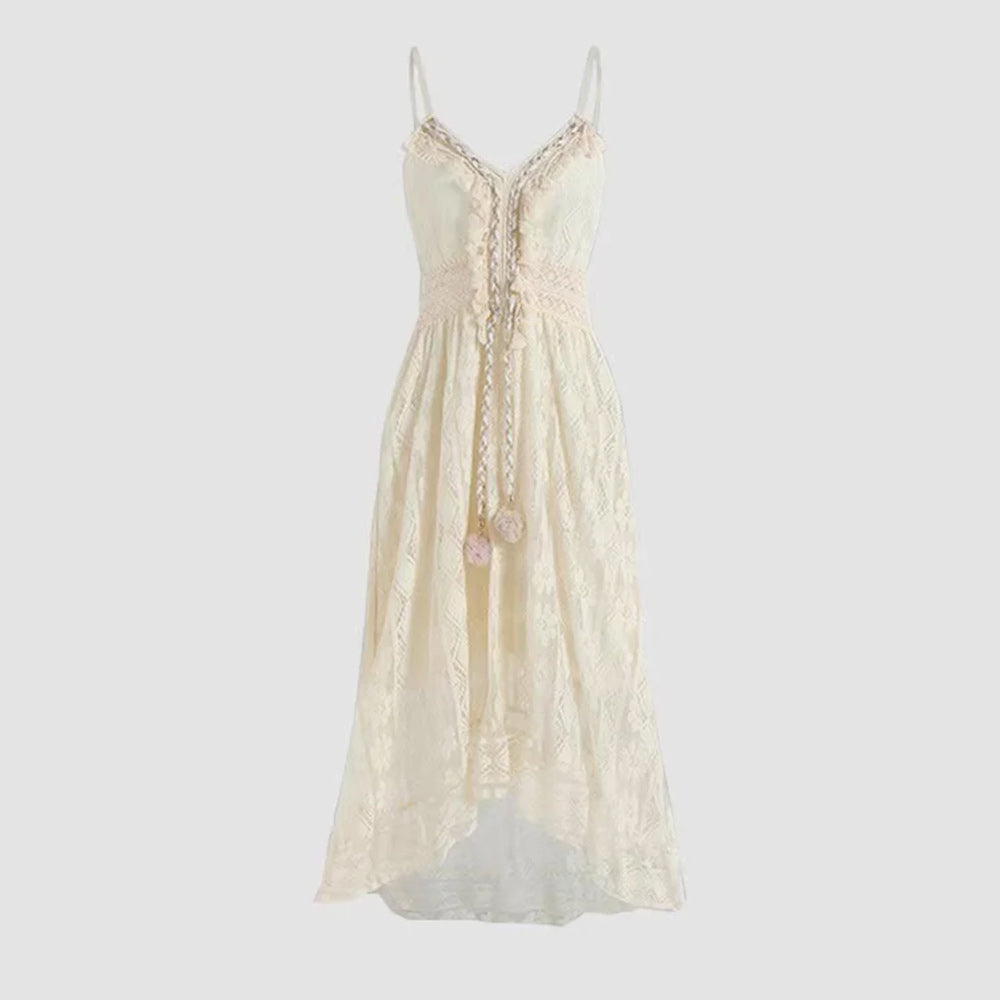 GR | Solid color summer dress made of lace
