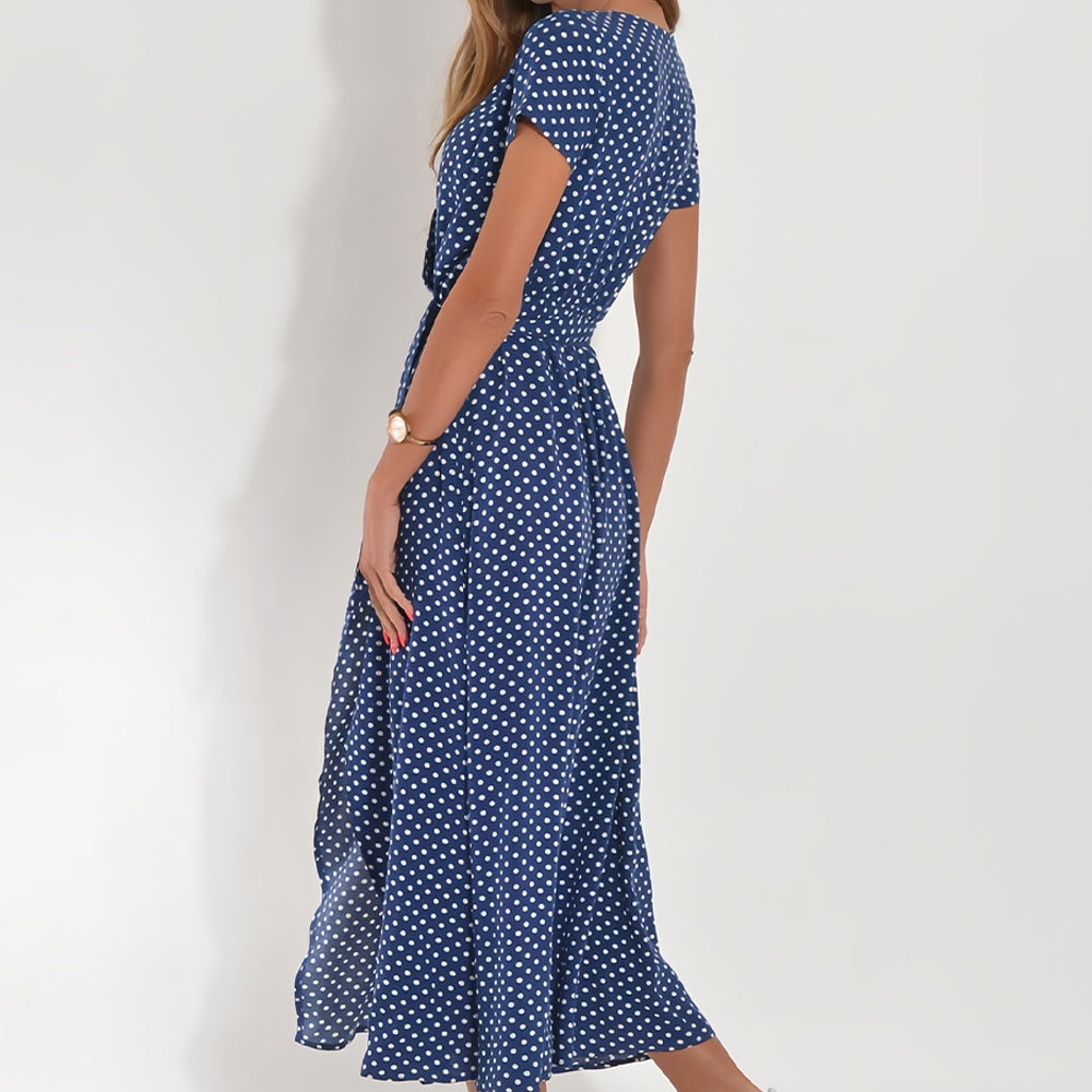 GR | Printed V-neck summer dress with slit