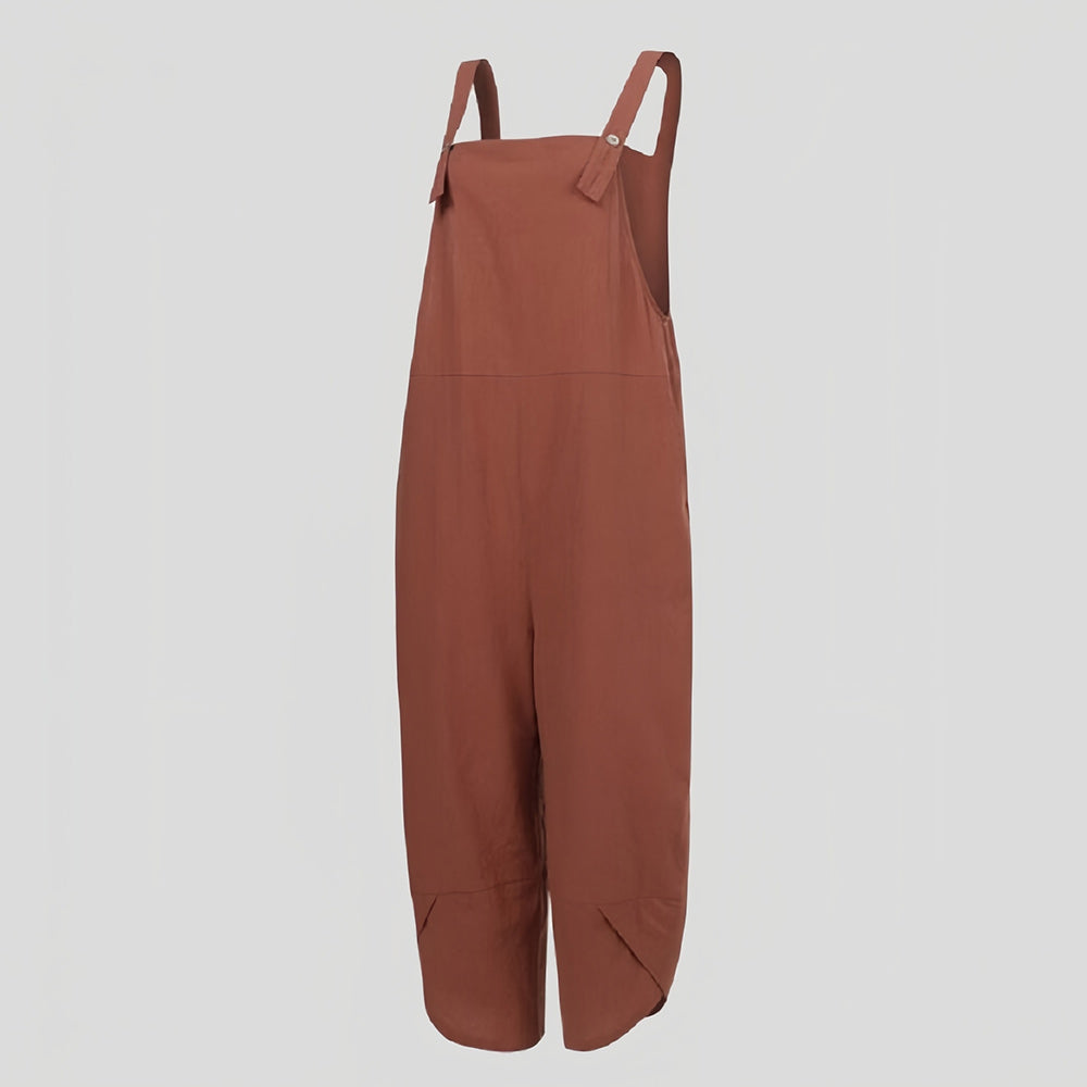 GR | Casual, loose-fitting solid-color jumpsuit for women