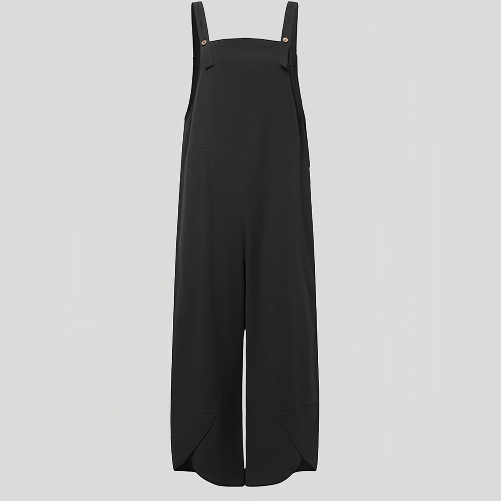 GR | Casual, loose-fitting solid-color jumpsuit for women
