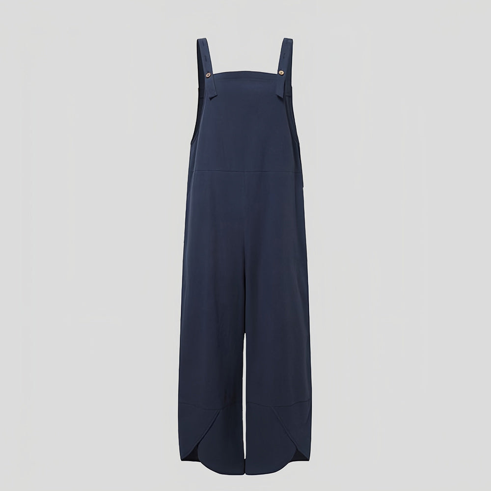 GR | Casual, loose-fitting solid-color jumpsuit for women