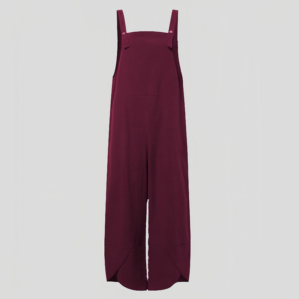 GR | Casual, loose-fitting solid-color jumpsuit for women