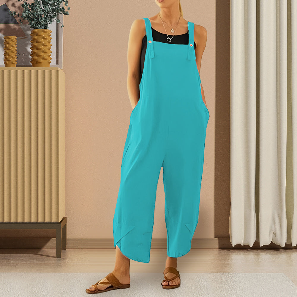 GR | Casual, loose-fitting solid-color jumpsuit for women