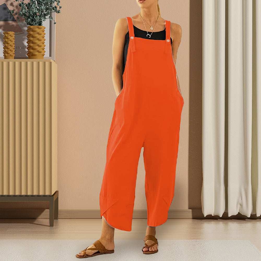 GR | Casual, loose-fitting solid-color jumpsuit for women