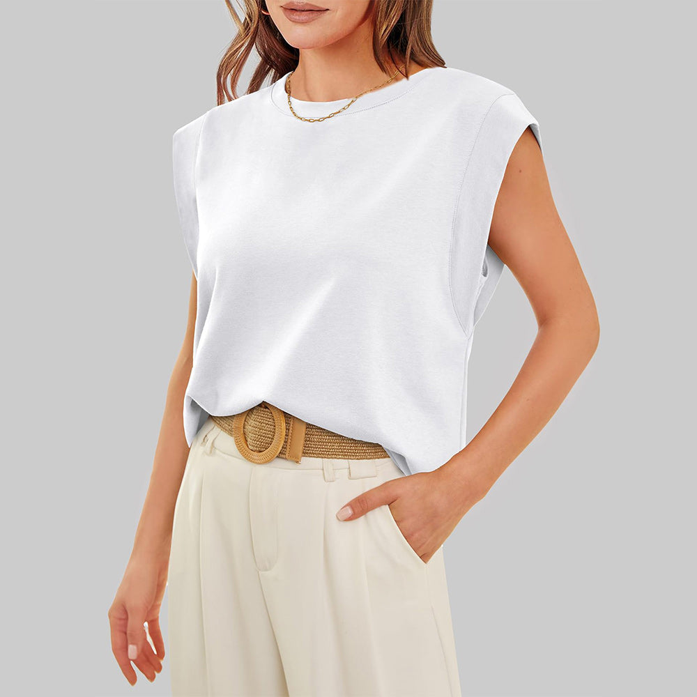 GR | Women's Spring and Summer Round Neck Sleeveless T-Shirt