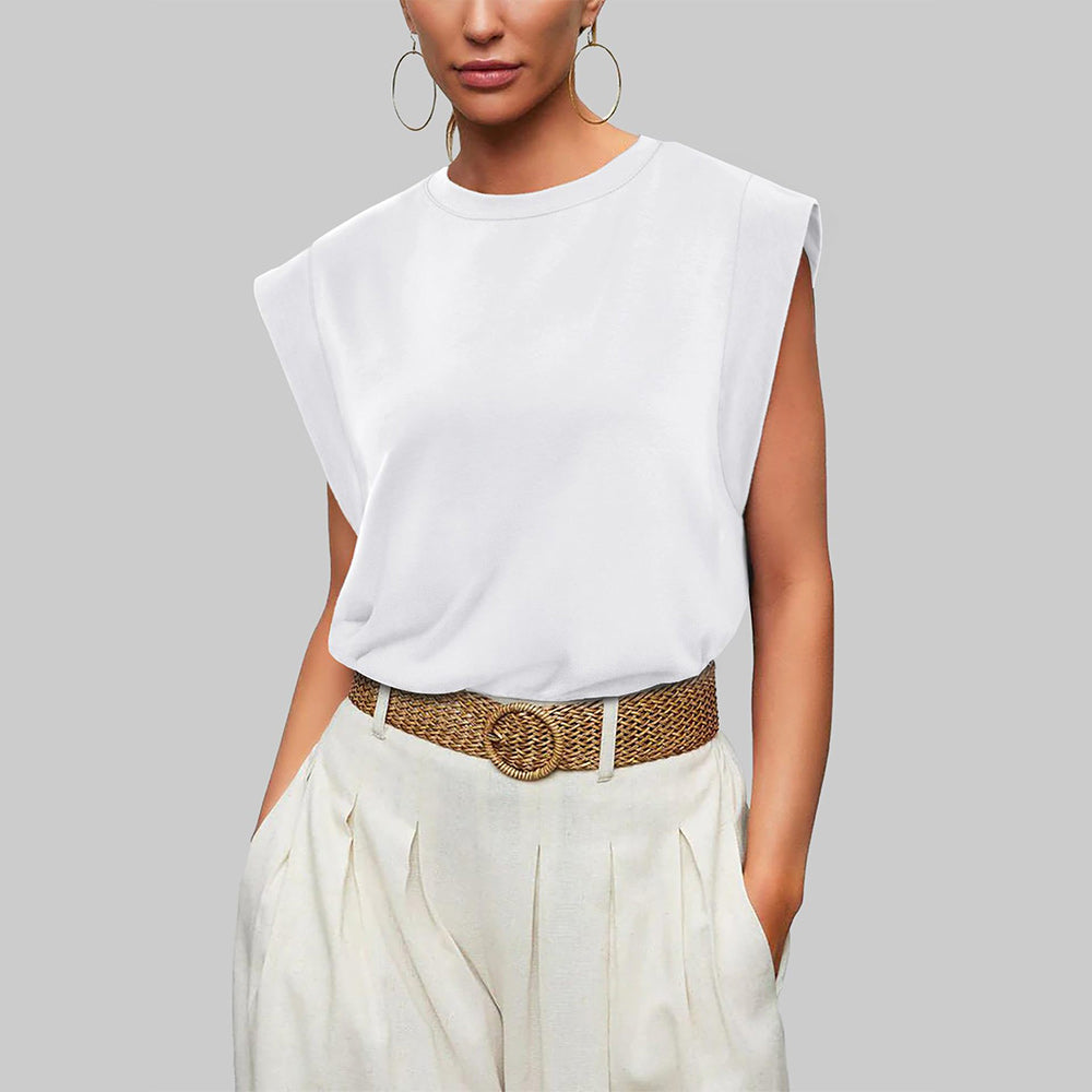 GR | Women's Spring and Summer Round Neck Sleeveless T-Shirt
