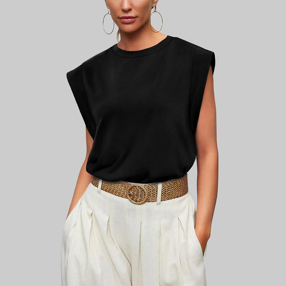 GR | Women's Spring and Summer Round Neck Sleeveless T-Shirt