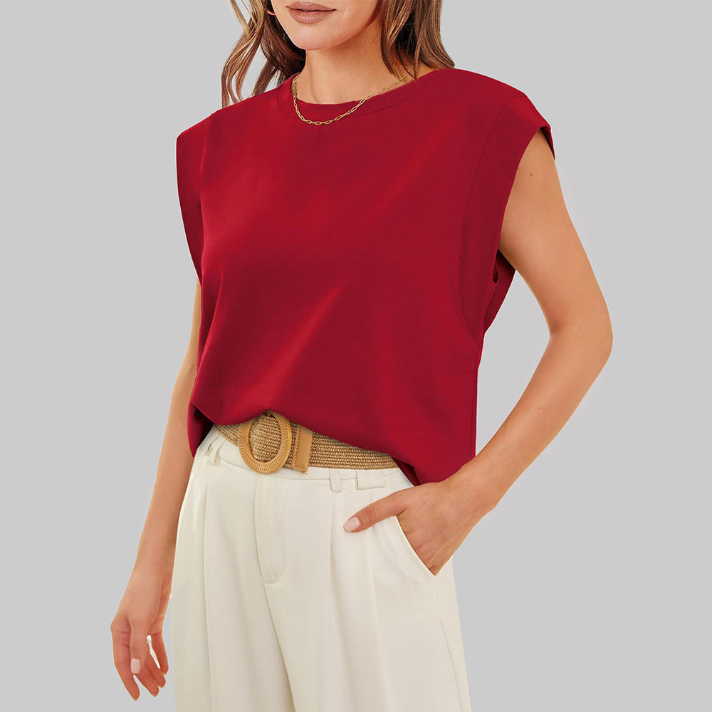 GR | Women's Spring and Summer Round Neck Sleeveless T-Shirt