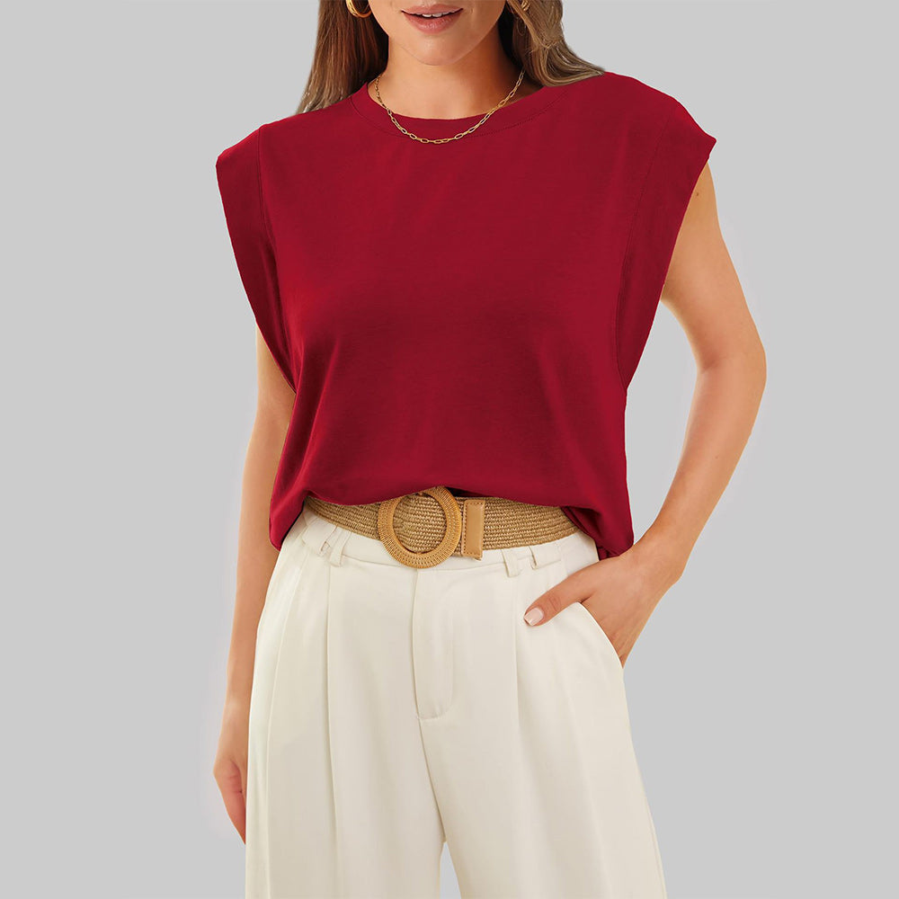 GR | Women's Spring and Summer Round Neck Sleeveless T-Shirt