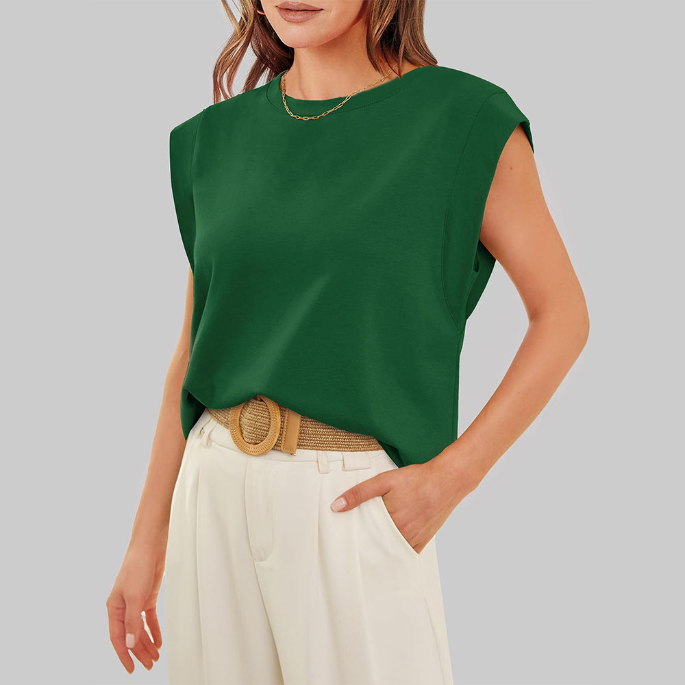 GR | Women's Spring and Summer Round Neck Sleeveless T-Shirt
