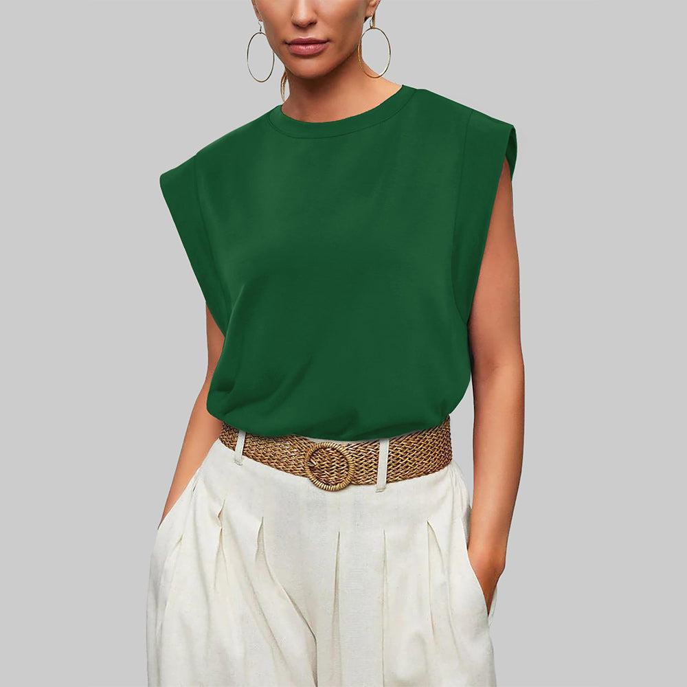 GR | Women's Spring and Summer Round Neck Sleeveless T-Shirt