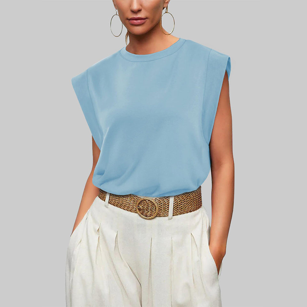 GR | Women's Spring and Summer Round Neck Sleeveless T-Shirt