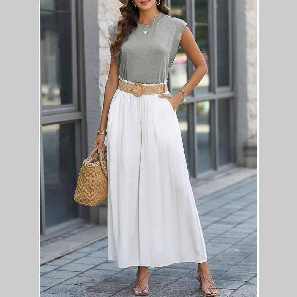 GR | Women's Spring and Summer Round Neck Sleeveless T-Shirt