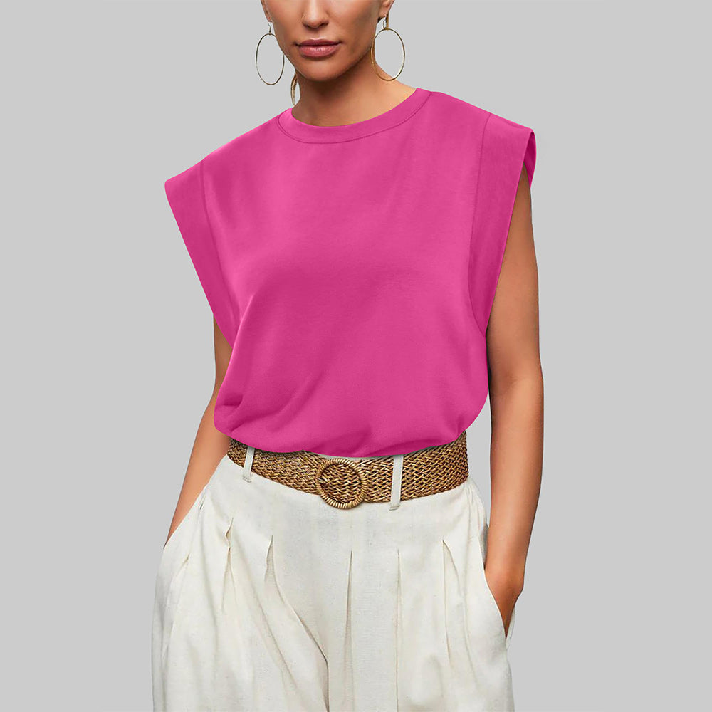GR | Women's Spring and Summer Round Neck Sleeveless T-Shirt